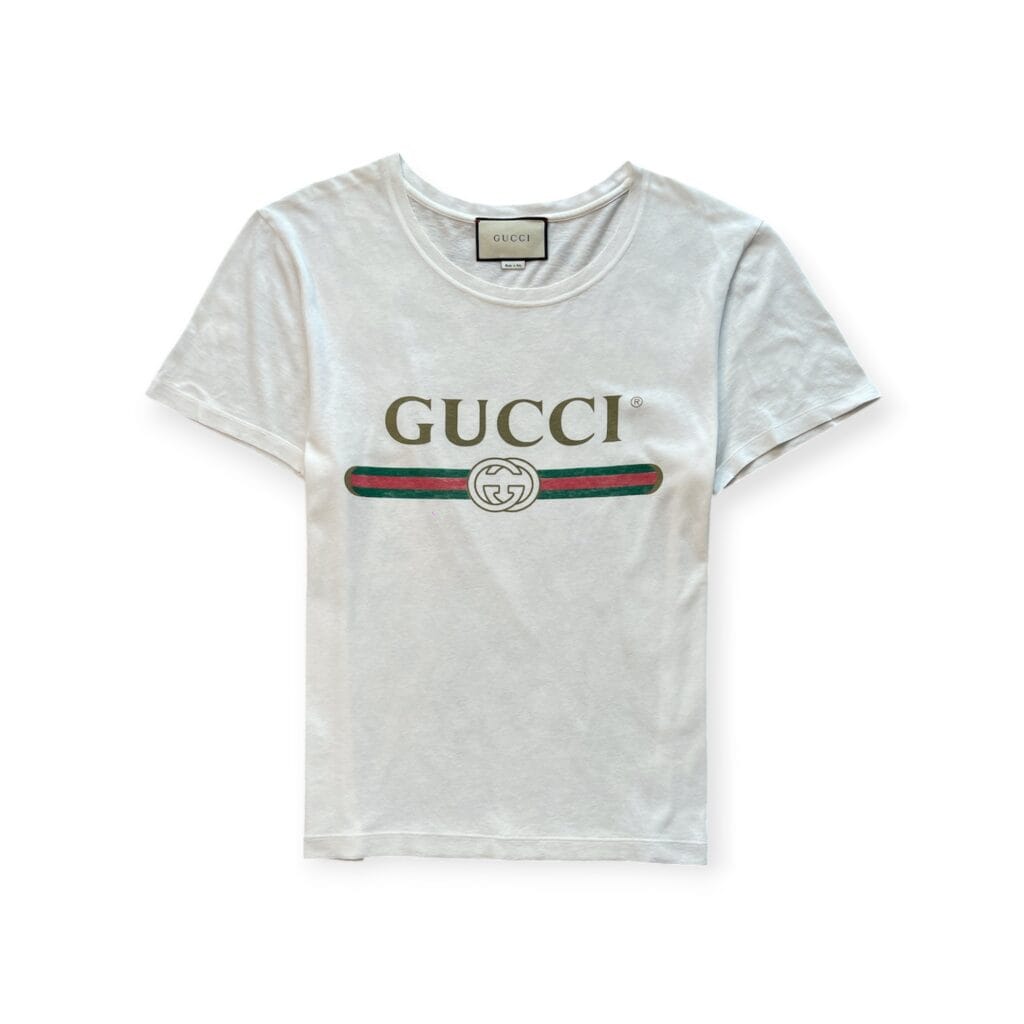 T-shirt Gucci Uomo XS Oversize ( Ok S ) Bianco con Logo Cotone Manica corta maglietta
