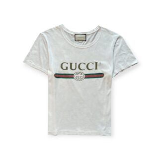 T-shirt Gucci Uomo XS Oversize ( Ok S ) Bianco con Logo Cotone Manica corta maglietta