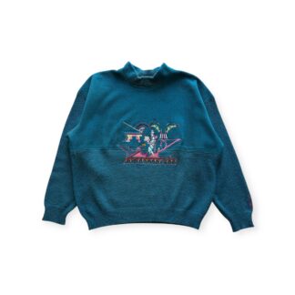 Felpa Maglione Australian L_alpina Vintage Uomo 50 IT – L Verde Petrolio Pile Lana e Poliestere