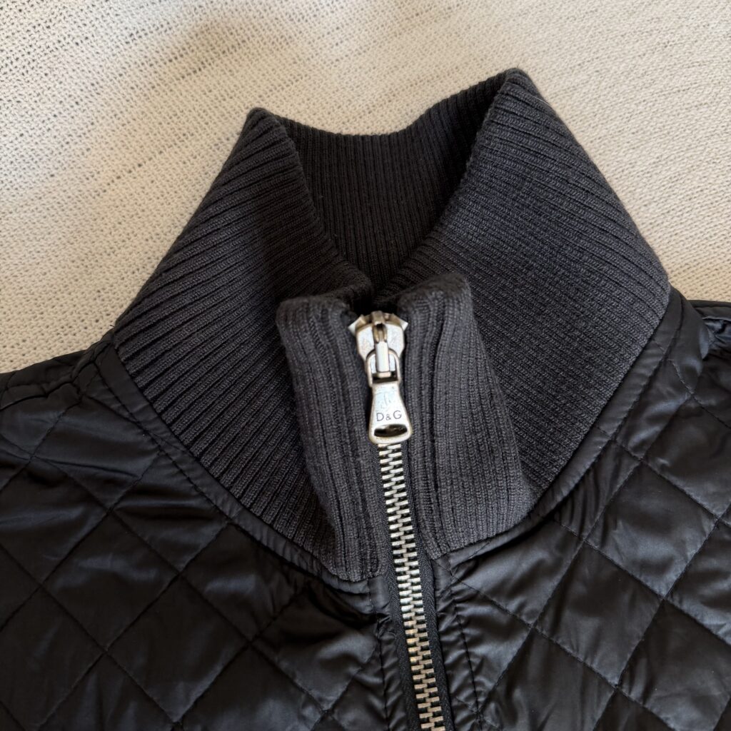 Bomber Smanicato Dolce & Gabbana Uomo M Nero Sintetico e Lana giubbotto gilet trapuntato