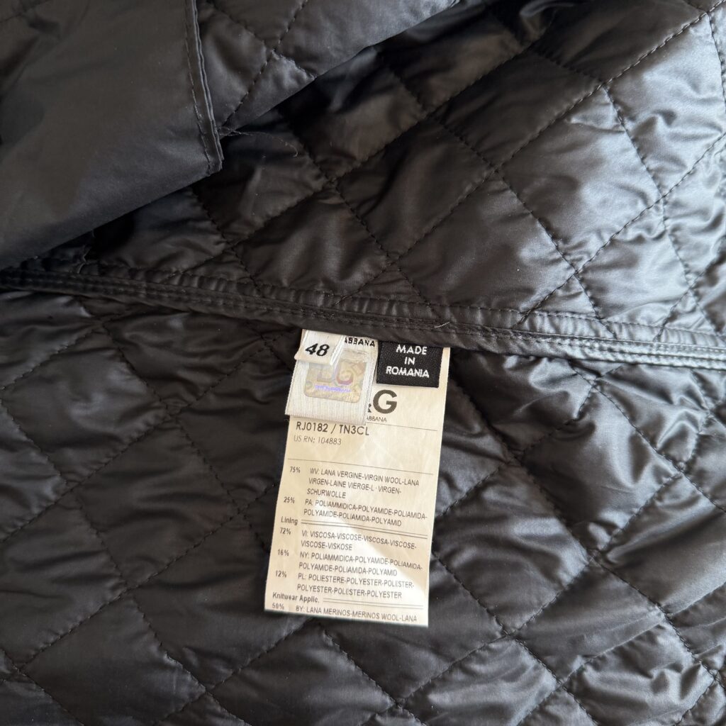Bomber Smanicato Dolce & Gabbana Uomo M Nero Sintetico e Lana giubbotto gilet trapuntato