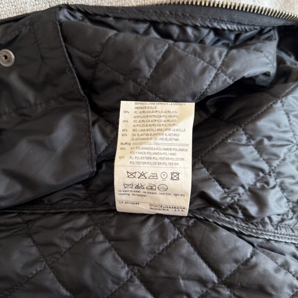 Bomber Smanicato Dolce & Gabbana Uomo M Nero Sintetico e Lana giubbotto gilet trapuntato