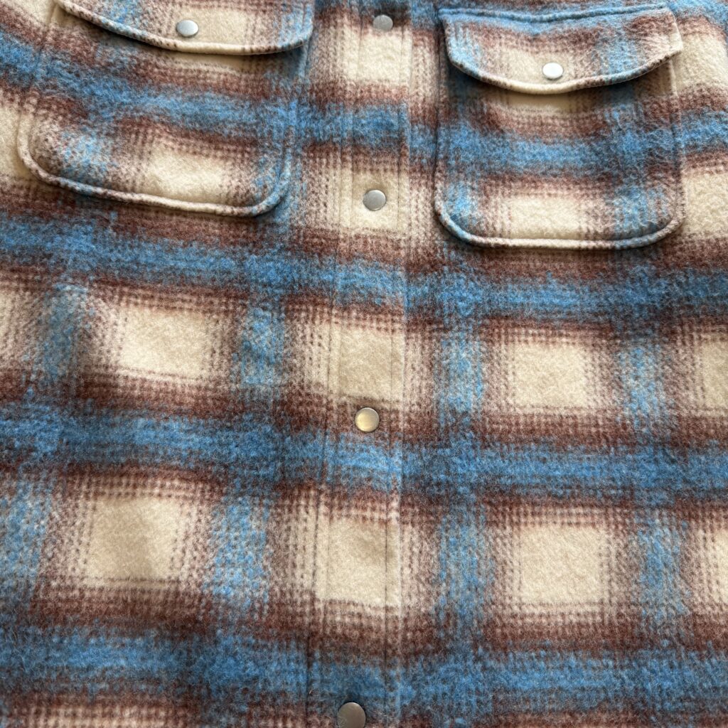 Cappotto Lungo Levis Uomo L Quadri tartan Azzurro Marrone Bianco misto Lana giubbotto