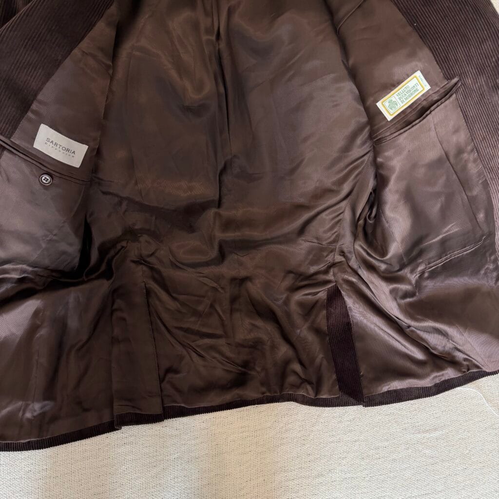 Giacca made in Italy NUOVO con Cartellino Uomo 52 IT – L Marrone Velluto a coste cotone manica lunga