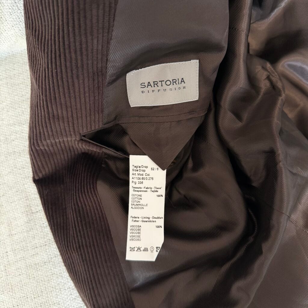 Giacca made in Italy NUOVO con Cartellino Uomo 52 IT – L Marrone Velluto a coste cotone manica lunga