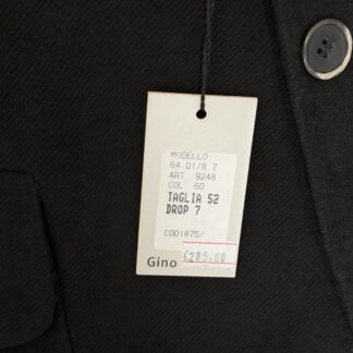 Giacca Gino Sartore NUOVO con Cartellino Uomo 52 IT – L Nero Cotone pesante manica lunga