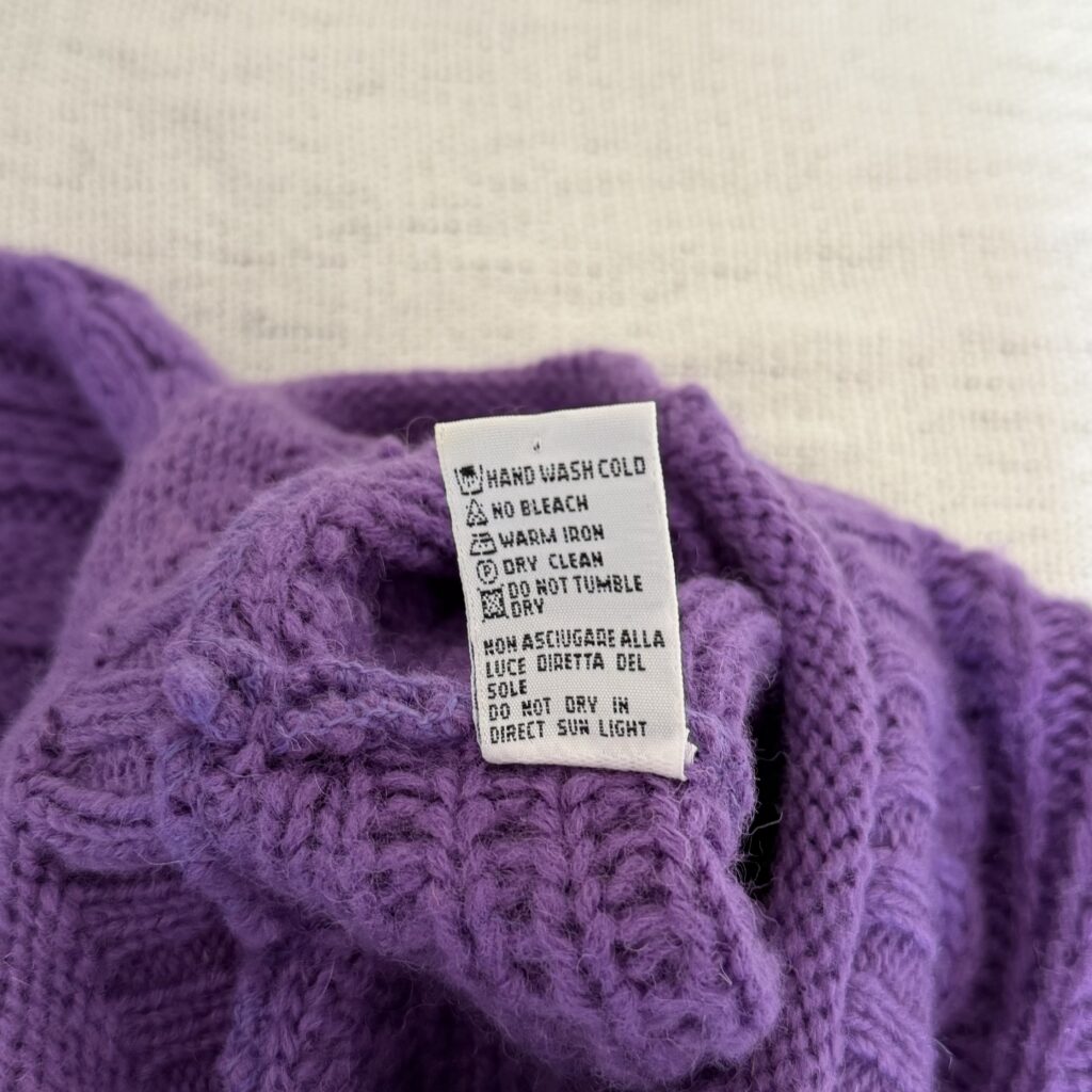 Maglione a treccia Benetton Donna L Viola 100_ Lana Shetland pullover