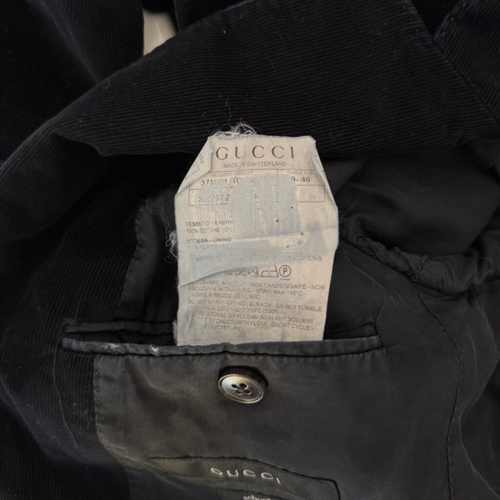 Giacca GUCCI Uomo 46 IT – S Nero Velluto a Coste pesante manica lunga