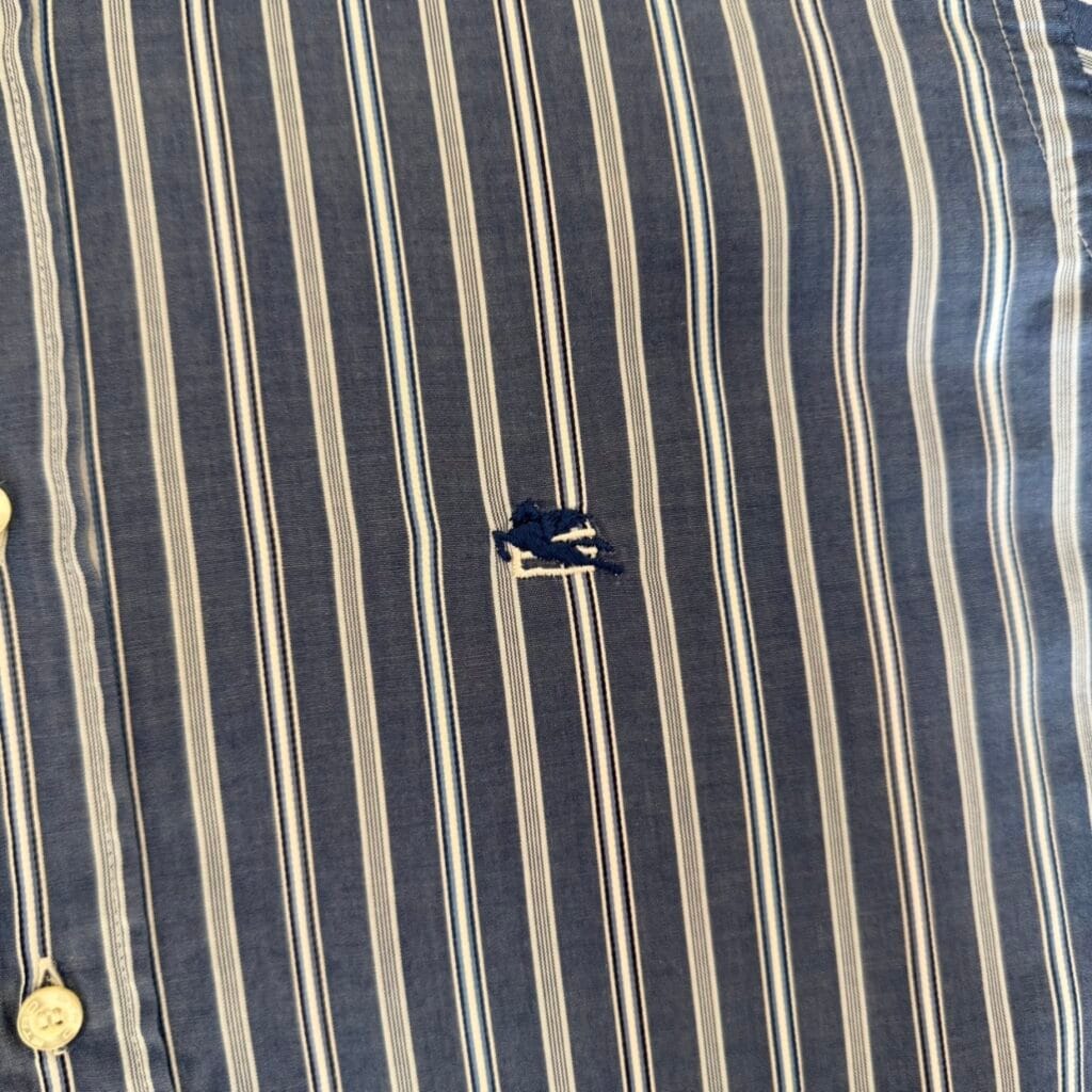 Camicia Etro Uomo S Righe Blu Bianco Cotone Manica lunga