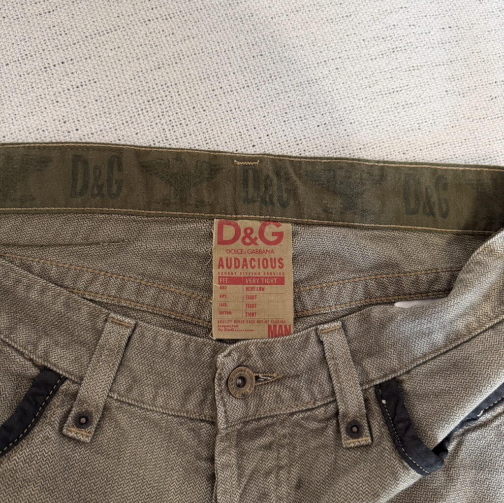 Jeans vita bassa Dolce & Gabbana Uomo 48 IT – 42 FR ( 42 cm ) M Beige Cachi Denim Cotone