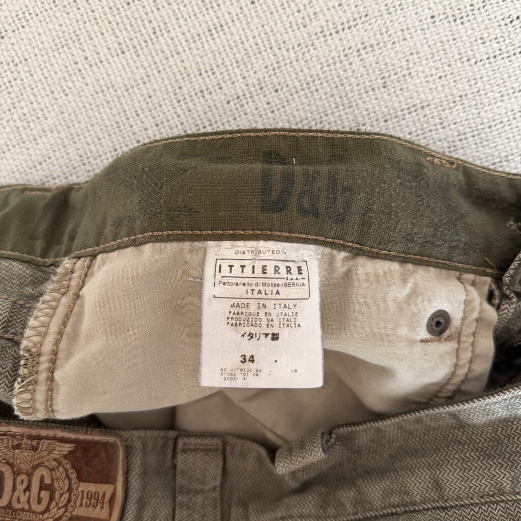 Jeans vita bassa Dolce & Gabbana Uomo 48 IT – 42 FR ( 42 cm ) M Beige Cachi Denim Cotone