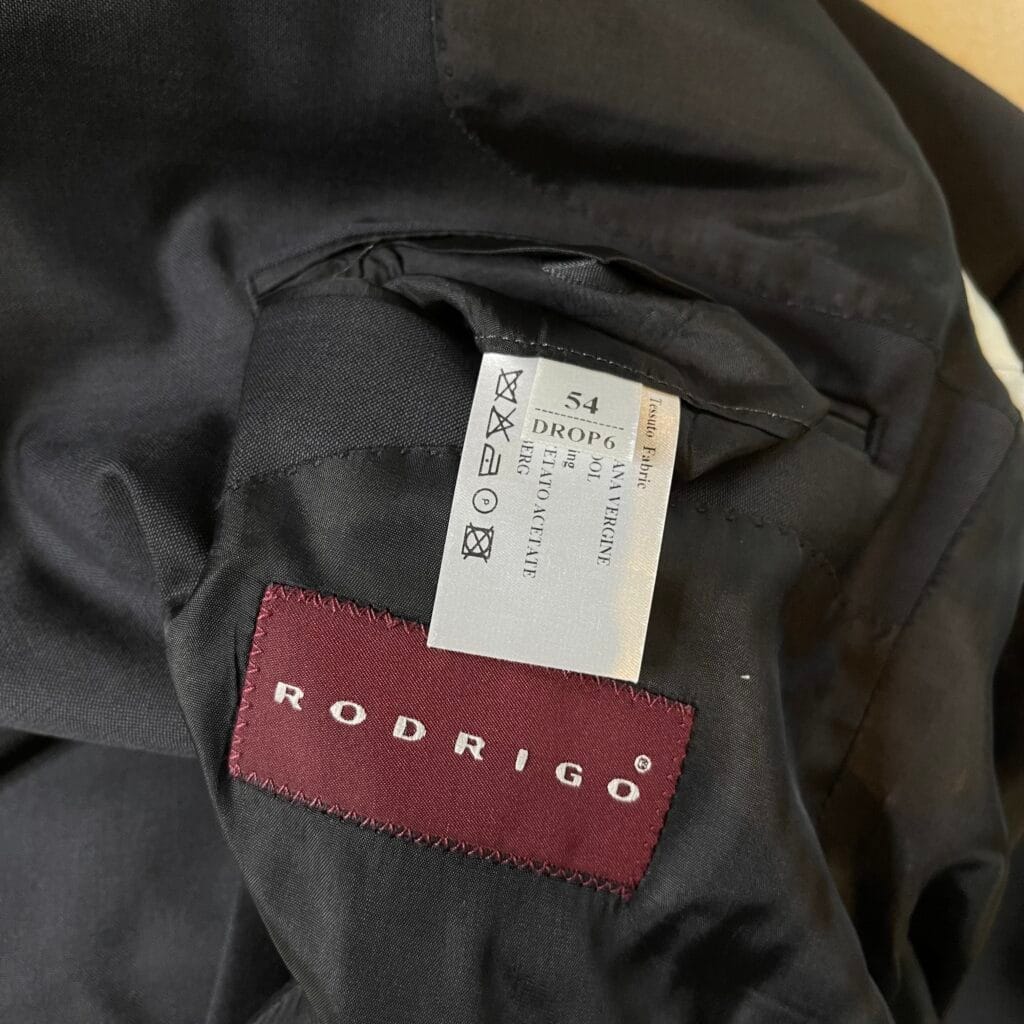 Completo Rodrigo NUOVO con cartellino Uomo 54 XL Nero Antracite Lana Raso Giacca Pantaloni