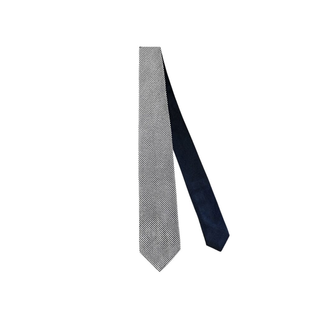 Zegna Cravatta Blu Argento