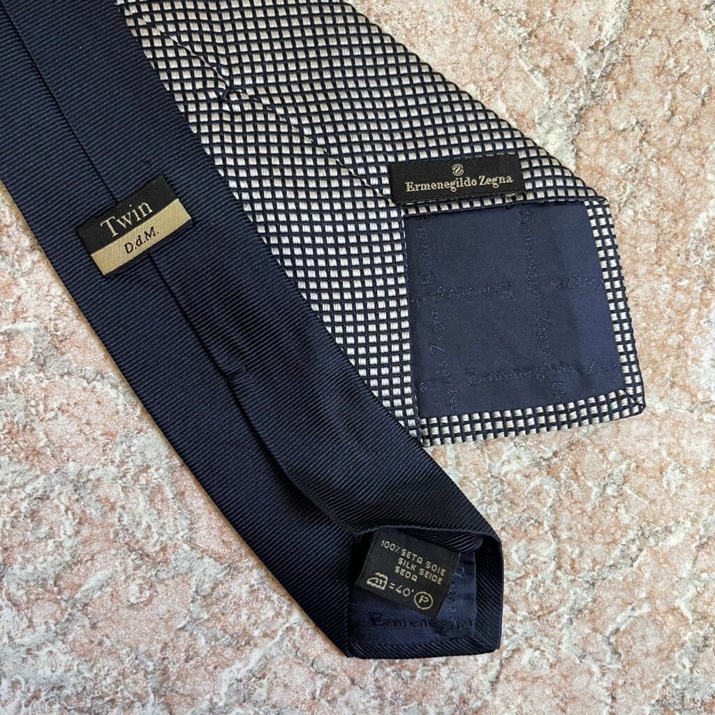Zegna Cravatta Blu Argento