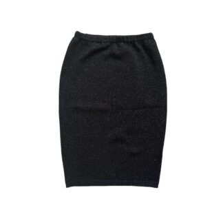 Gonna Brunello Cucinelli Donna 42 IT – M Nero laminato Argento Lana e Cashmere Midi