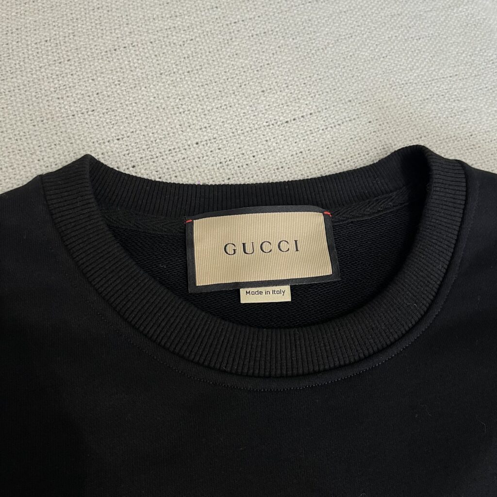 Felpa Gucci Uomo S Nero con logo frontale 100_ Cotone