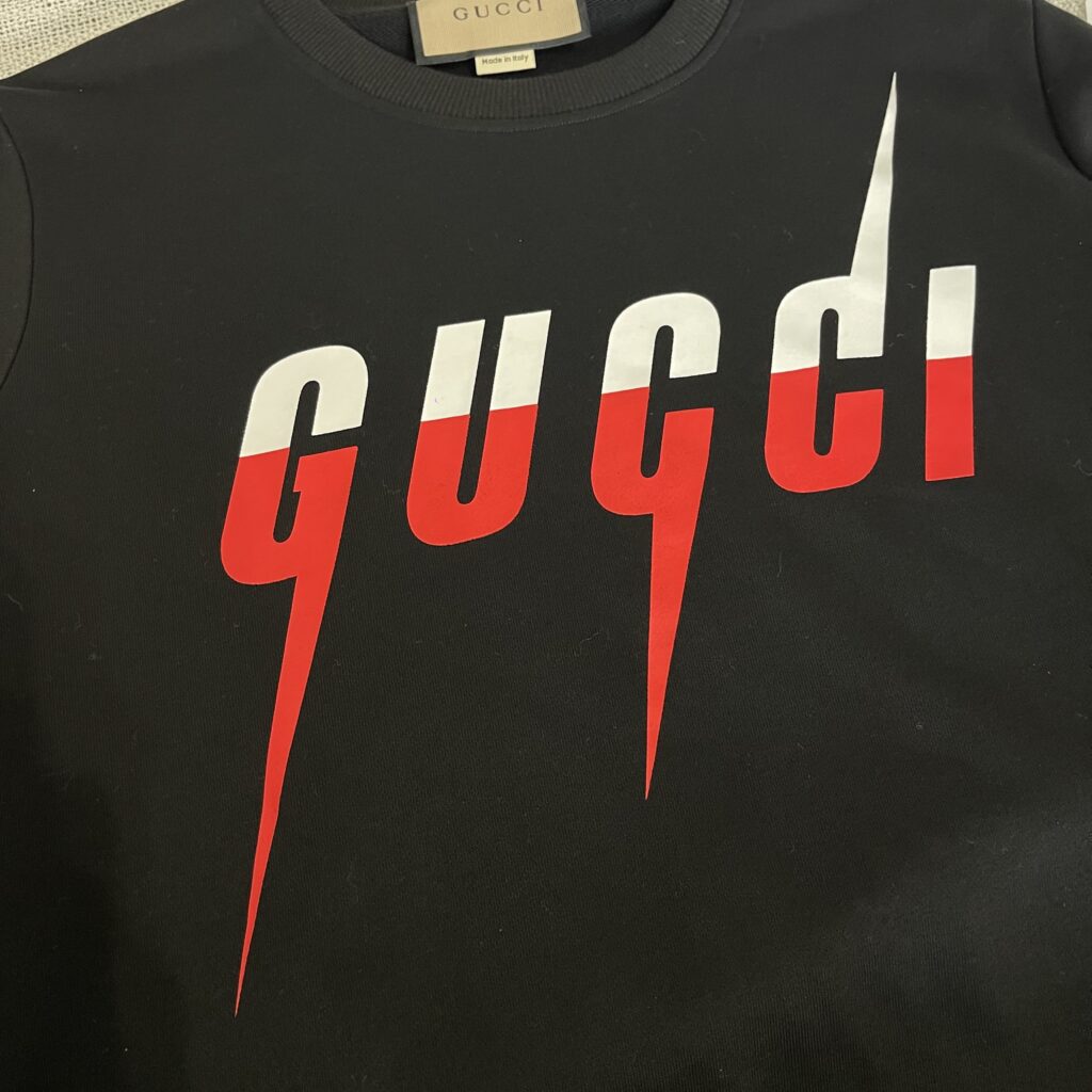 Felpa Gucci Uomo S Nero con logo frontale 100_ Cotone