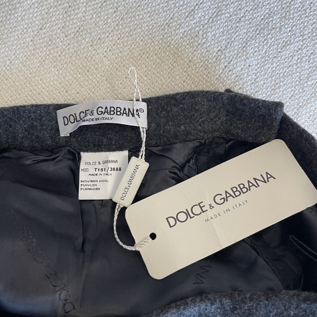 Gonna al ginocchio Dolce & Gabbana NUOVO con cartellino Donna 40 IT – 34 FR ( 34 cm ) S Antracite Lana