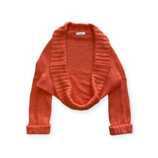 Pullover Cardigan aperto Brunello Cucinelli Donna L Cashmere Seta Lana Arancione Maglione Bolero