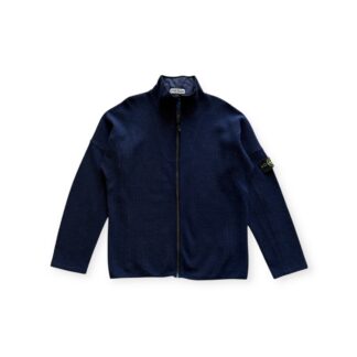 Maglione collo alto Stone Island Uomo L Blu Scuro misto Lana pullover cardigan zip