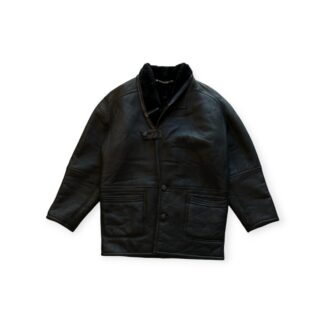 Cappotto Origina Shearling Uomo 52 IT – L Nero Pelle montone e Lana sherpa Parka giubbotto