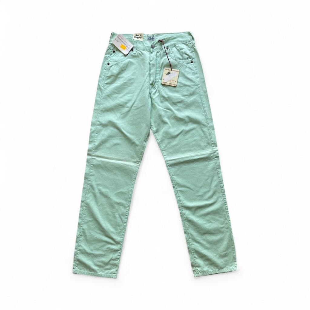 Pantaloni vintage Best Company anni 80 NUOVO con Cartellino Uomo 44 IT – 38 FR ( 38 cm ) XS Verde menta Cotone