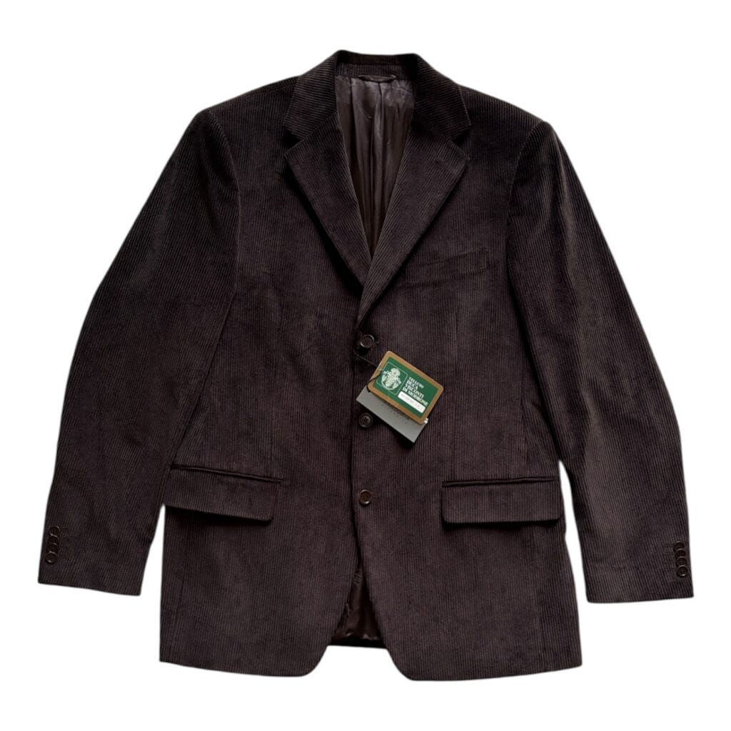 Giacca made in Italy NUOVO con Cartellino Uomo 52 IT – L Marrone Velluto a coste cotone manica lunga