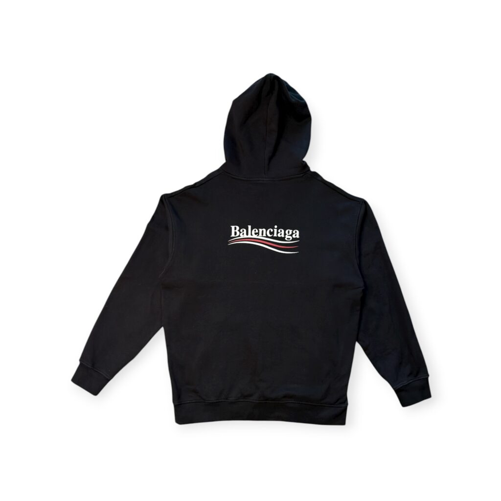 Felpa Balenciaga Uomo L Comfort Nero Cotone Cappuccio manica lunga