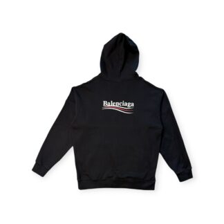 Felpa Balenciaga Uomo L Comfort Nero Cotone Cappuccio manica lunga