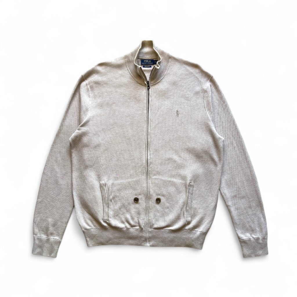 Maglione Polo Ralph Lauren Uomo XL Crema Panna Cotone cardigan Pullover collo alto