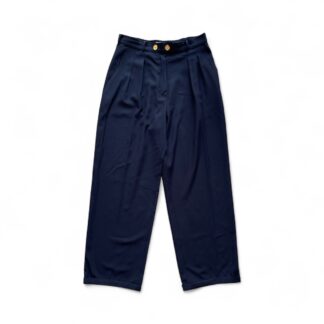 Pantaloni Chanel a palazzo Donna 42 IT – 37 FR ( 37 cm ) M Blu Lana
