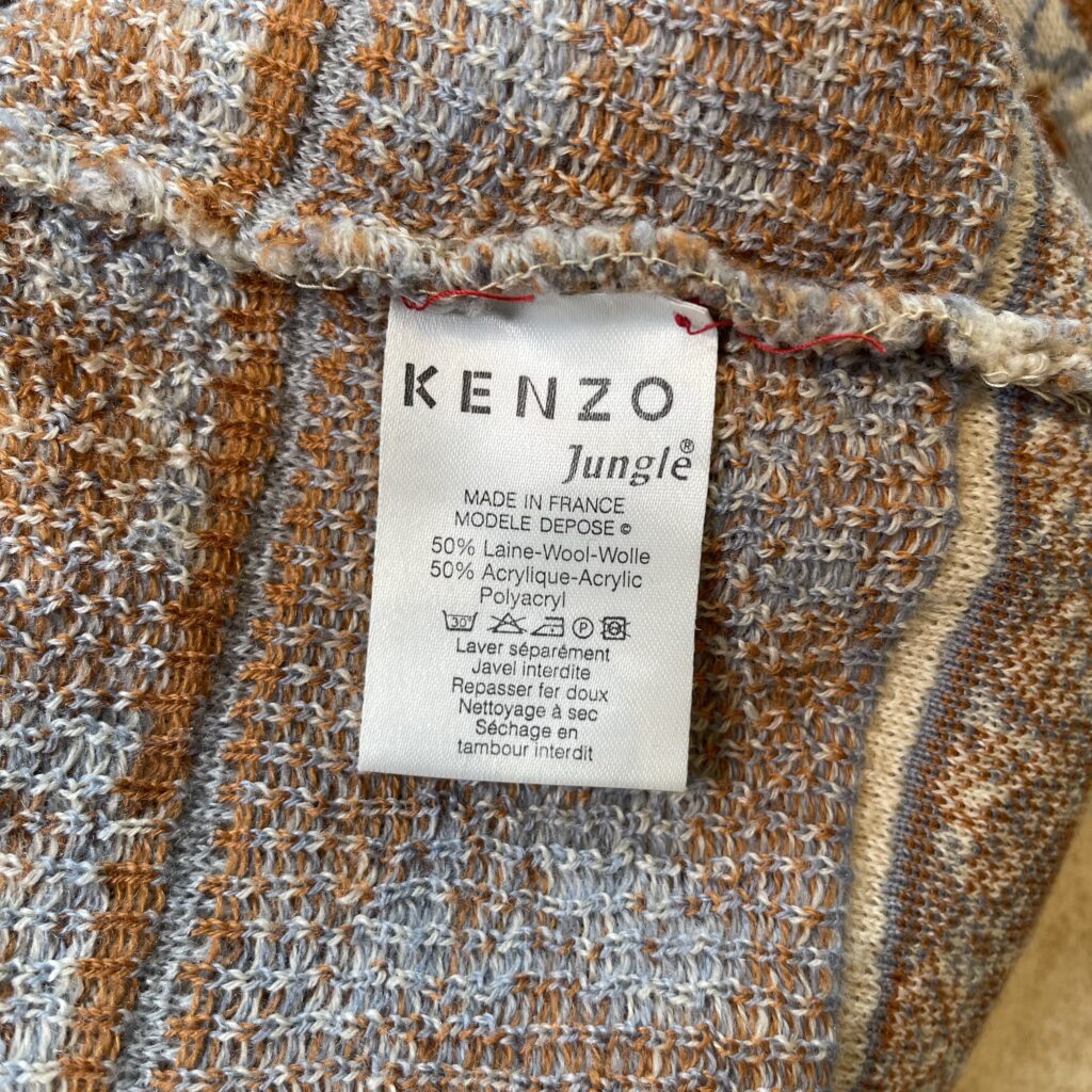 Gonna Kenzo Donna 42 IT – 36 FR ( 36 cm ) M Fantasia Fiori Beige Azzurro Rame Misto Lana