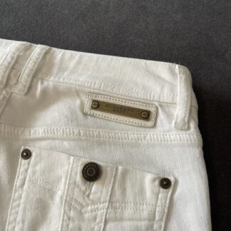 Jeans Burberry Donna 42 IT – 36 FR ( 36 cm ) M Slim Bianco Denim Cotone Pantaloni