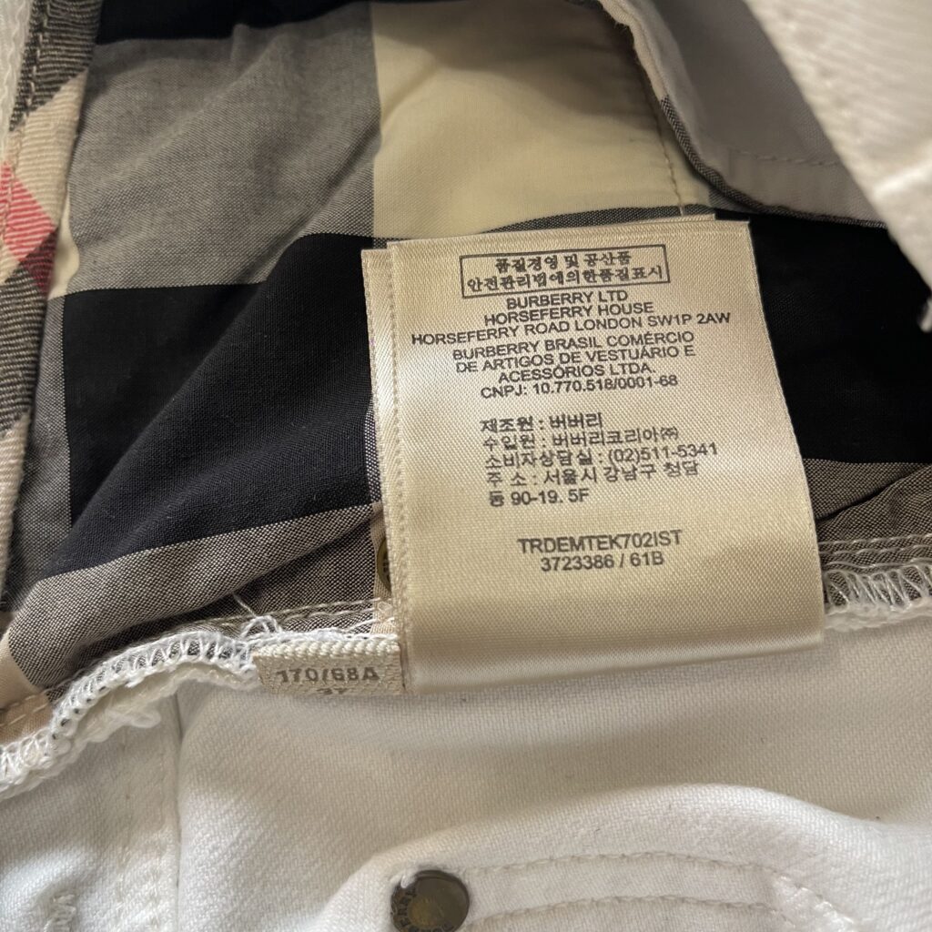 Jeans Burberry Donna 42 IT – 36 FR ( 36 cm ) M Slim Bianco Denim Cotone Pantaloni