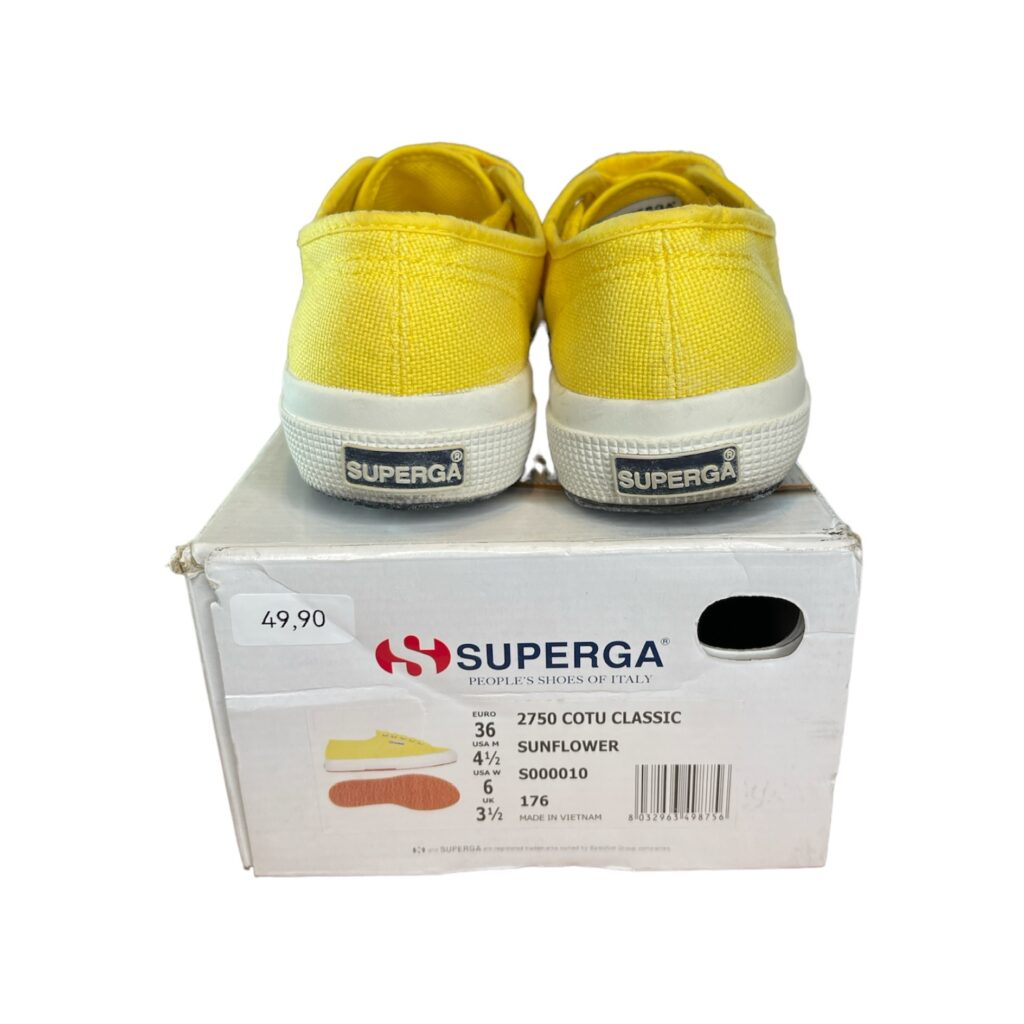 Scarpe Superga Donna NUOVO con scatola 36 EU – 6 US – 3 1-2 UK Giallo Tela Cotone Sneakers Tennis