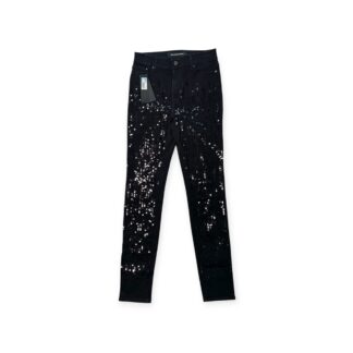 Jeans Karl Lagerfeld NUOVO con Cartellino Donna 42 IT – 37 FR ( 37 cm ) M Nero con paillettes Denim cotone pantaloni