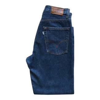 Jeans Baggy Levis Vintage Made in UK Donna 42 IT – 37 FR ( 37 cm ) M Blu lavaggio scuro Denim Cotone