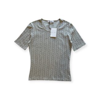 T-shirt Celine NUOVO Con Cartellino Donna 40 IT – S  M Beige con Logo Cotone Maglietta manica corta