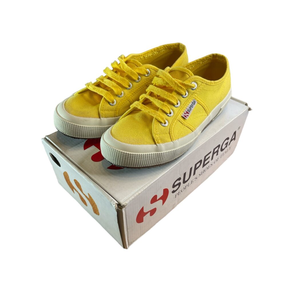 Scarpe Superga Donna NUOVO con scatola 36 EU – 6 US – 3 1-2 UK Giallo Tela Cotone Sneakers Tennis