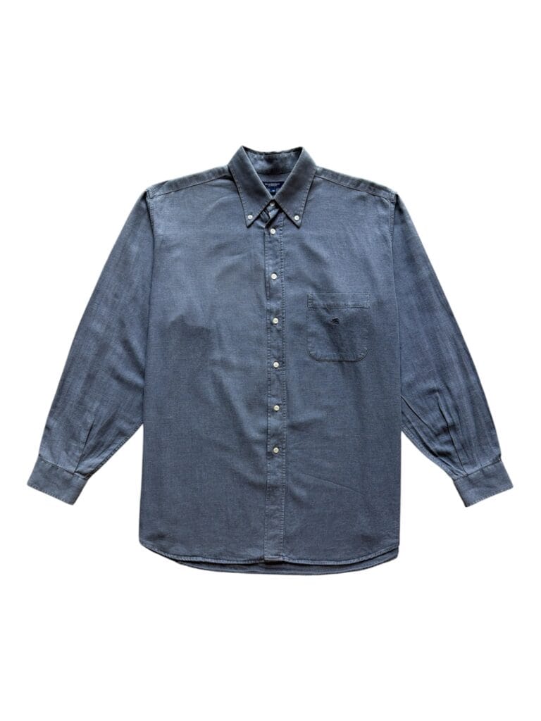 Camicia Burberry Uomo M comfort Grigio Cotone Manica lunga
