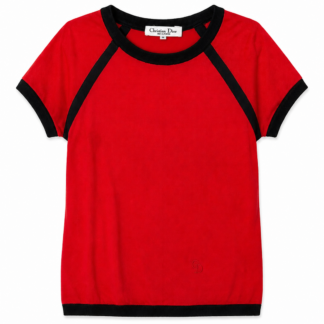 T-shirt Christian Dior Donna M Rosso Cotone manica corta Maglietta