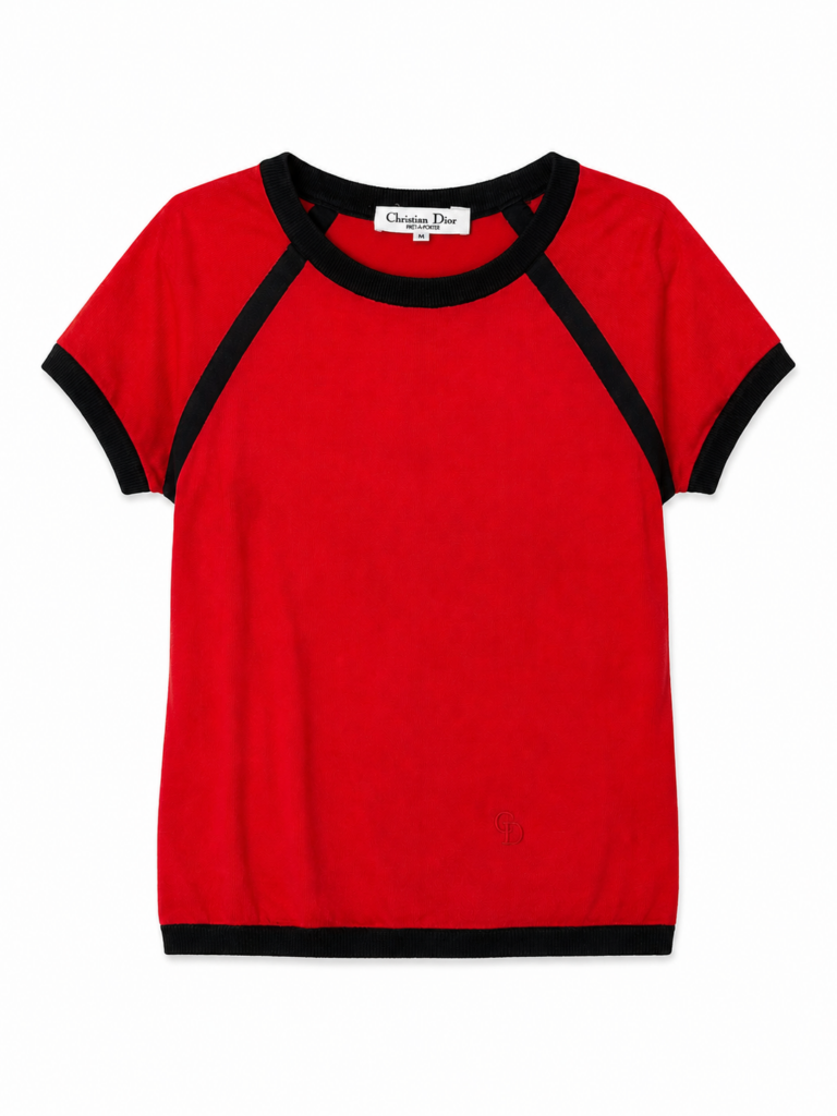 T-shirt Christian Dior Donna M Rosso Cotone manica corta Maglietta