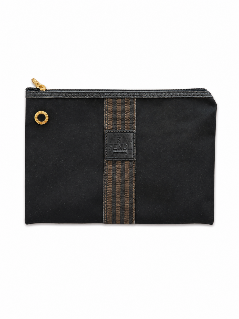 Pochette Fendi Cosmetic pouch trousse toilette clutch Nero Poliuretano
