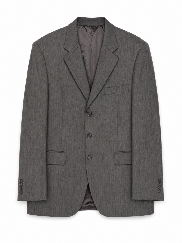 Giacca Aquascutum Uomo 48 IT – M Grigio Antracite Lana manica lunga