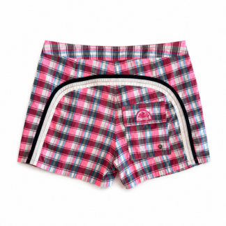 Costume Sundek Uomo S Quadri Rosa fluo Bianco Azzurro Sintetico Pantaloncini Shorts Bagno