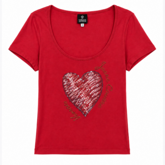 T-shirt Versace Donna M Rosso stampa y2k Cotone manica corta Maglietta