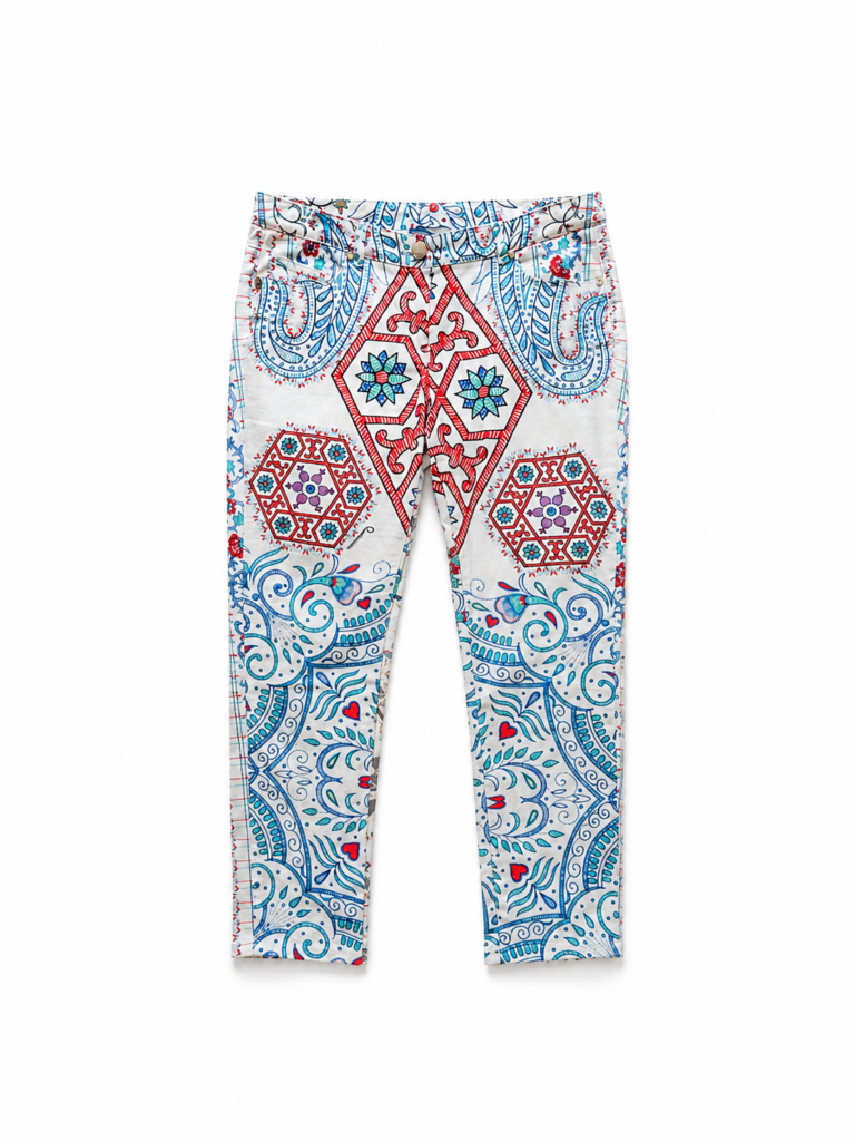 Pantaloni Roberto Cavalli Donna 46 IT – 41 FR ( 41 cm ) L fantasia Multicolore Cotone