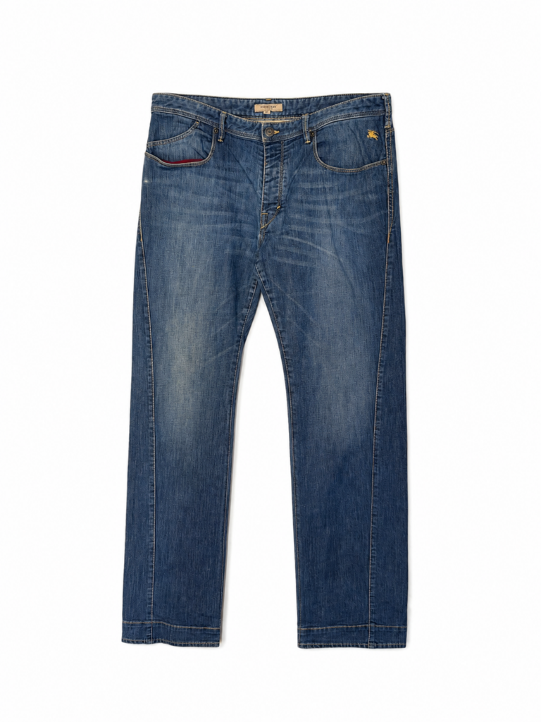 Jeans Burberry Uomo 52 IT – 47 FR ( 47 cm ) L Comfort Blu Denim Cotone Pantaloni