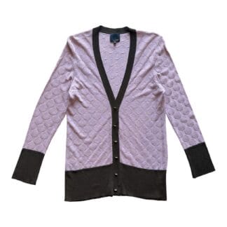 Cardigan Fendi Donna 46 IT – L misto viscosa Leggero Rosa Marrone maglione pullover