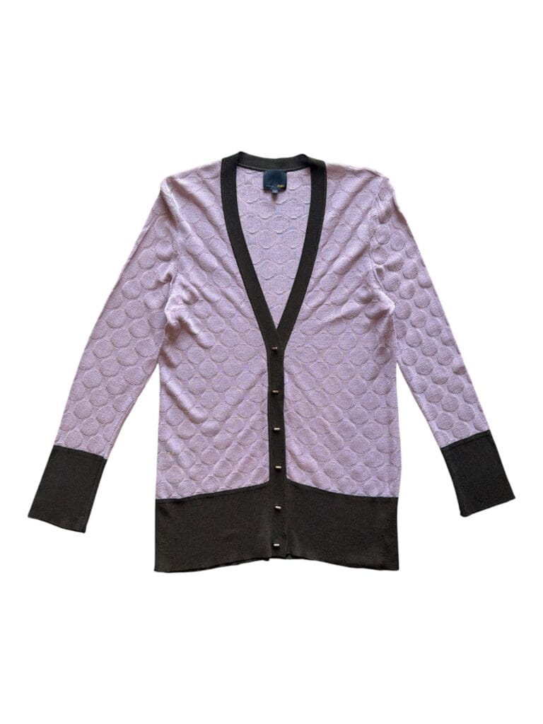Cardigan Fendi Donna 46 IT – L misto viscosa Leggero Rosa Marrone maglione pullover